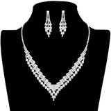 Round Stone Pointed Rhinestone Jewelry Set by Madeline Love