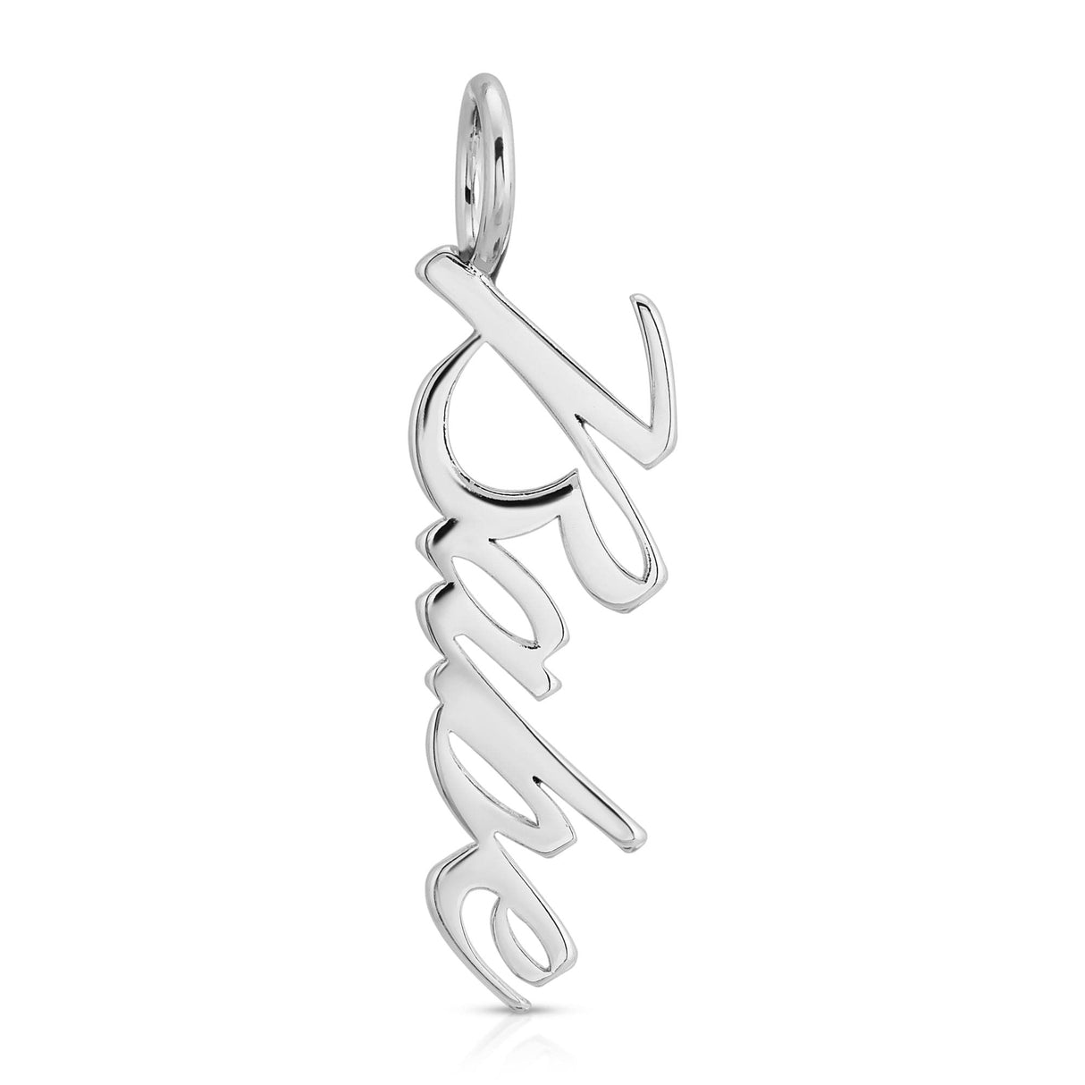 Silver Script Pendant Babe by eklexic jewelry