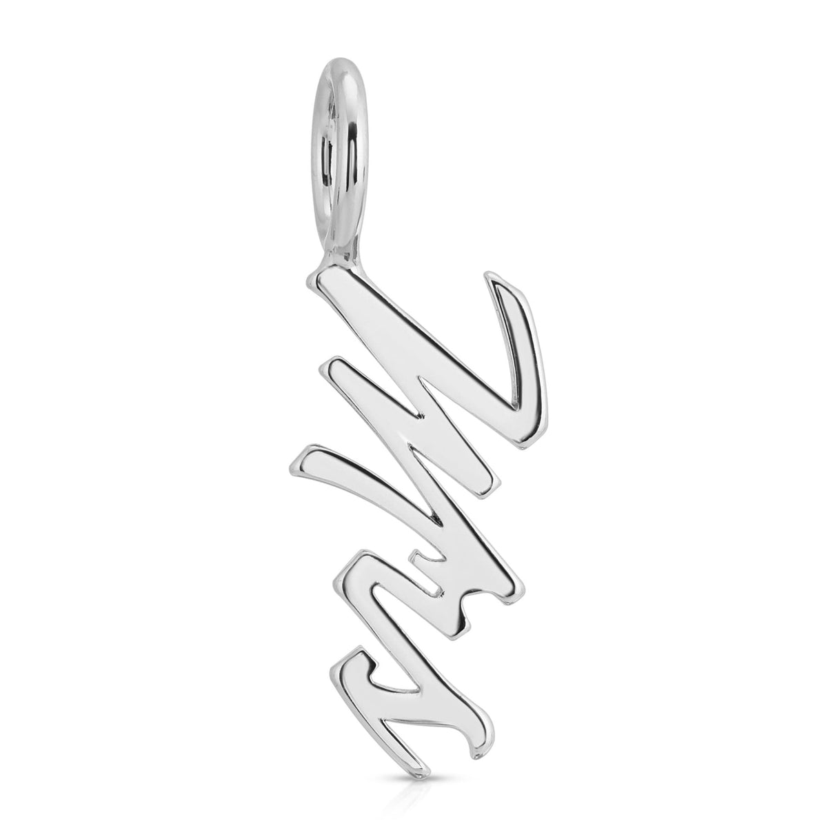 Silver Script Pendant Mrs by eklexic jewelry