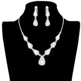 Teardrop Stone Accented Rhinestone Pave Necklace by Madeline Love