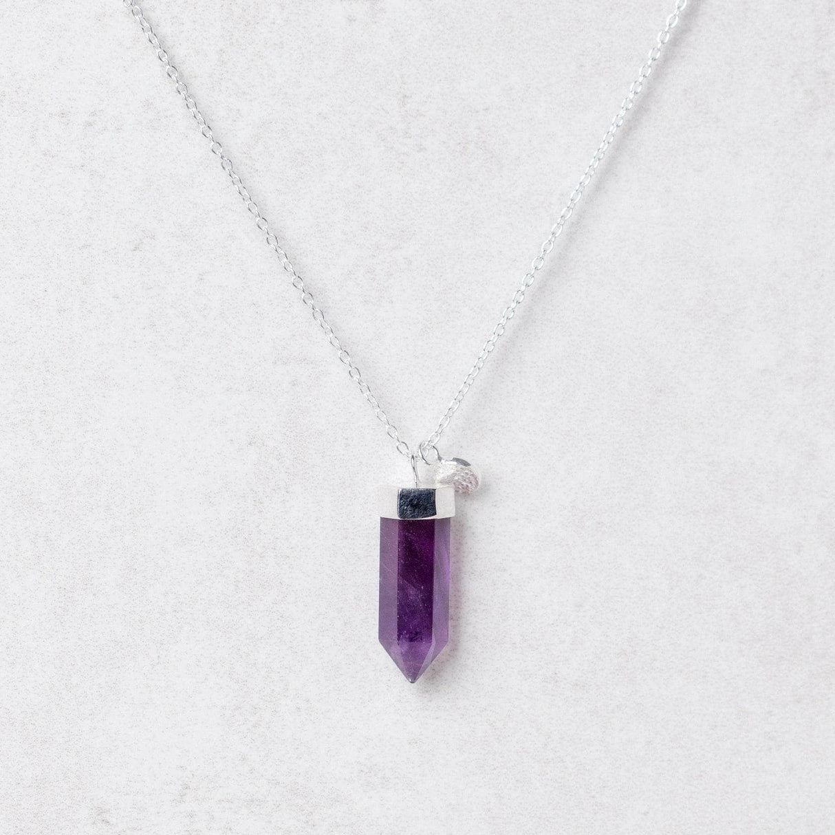 Amethyst Crystal Point Necklace by Tiny Rituals