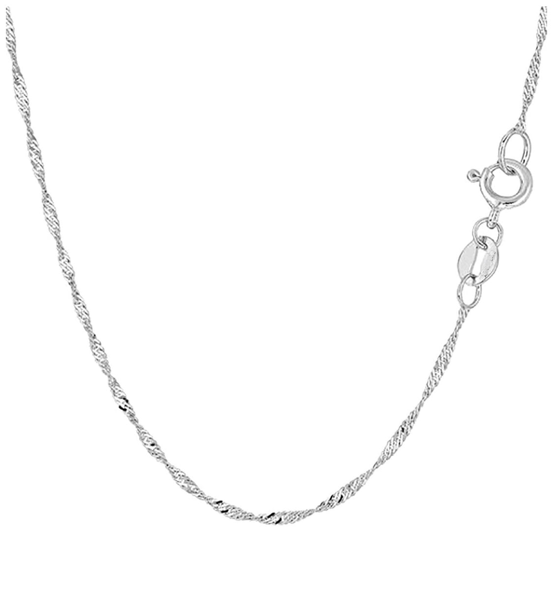 Sterling Silver 2MM Diamond Cut Singapore Link Chain Necklace by Donatello Gian