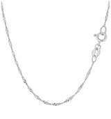 Sterling Silver 2MM Diamond Cut Singapore Link Chain Necklace by Donatello Gian