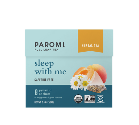 Organic Sleep With Me Herbal Tea, Caffeine Free, in Pyramid Tea Bags by Paromi Tea