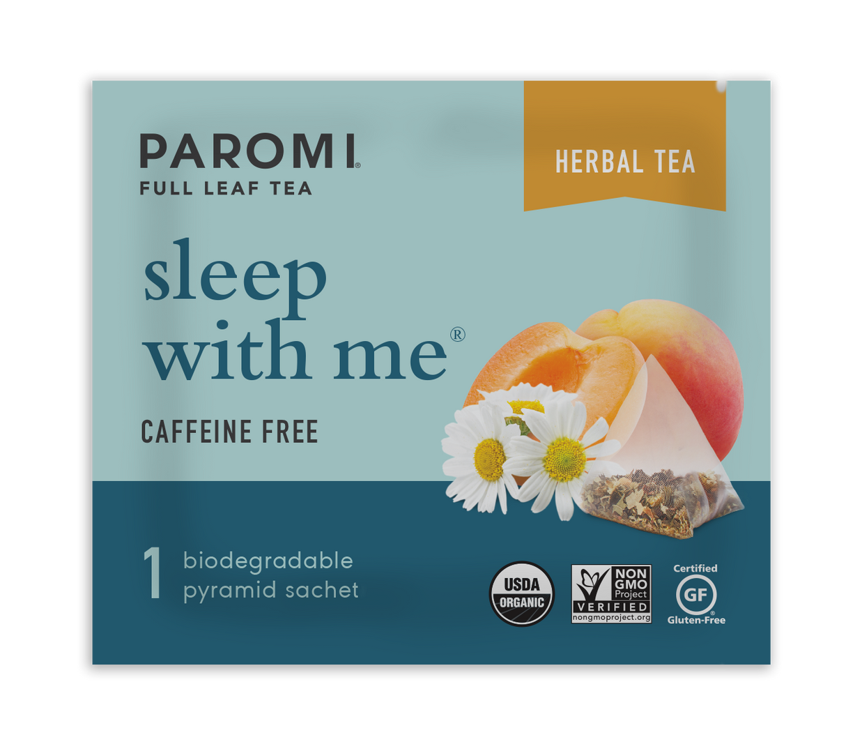 Organic Sleep With Me Herbal Tea, Caffeine Free, in Pyramid Tea Bags by Paromi Tea