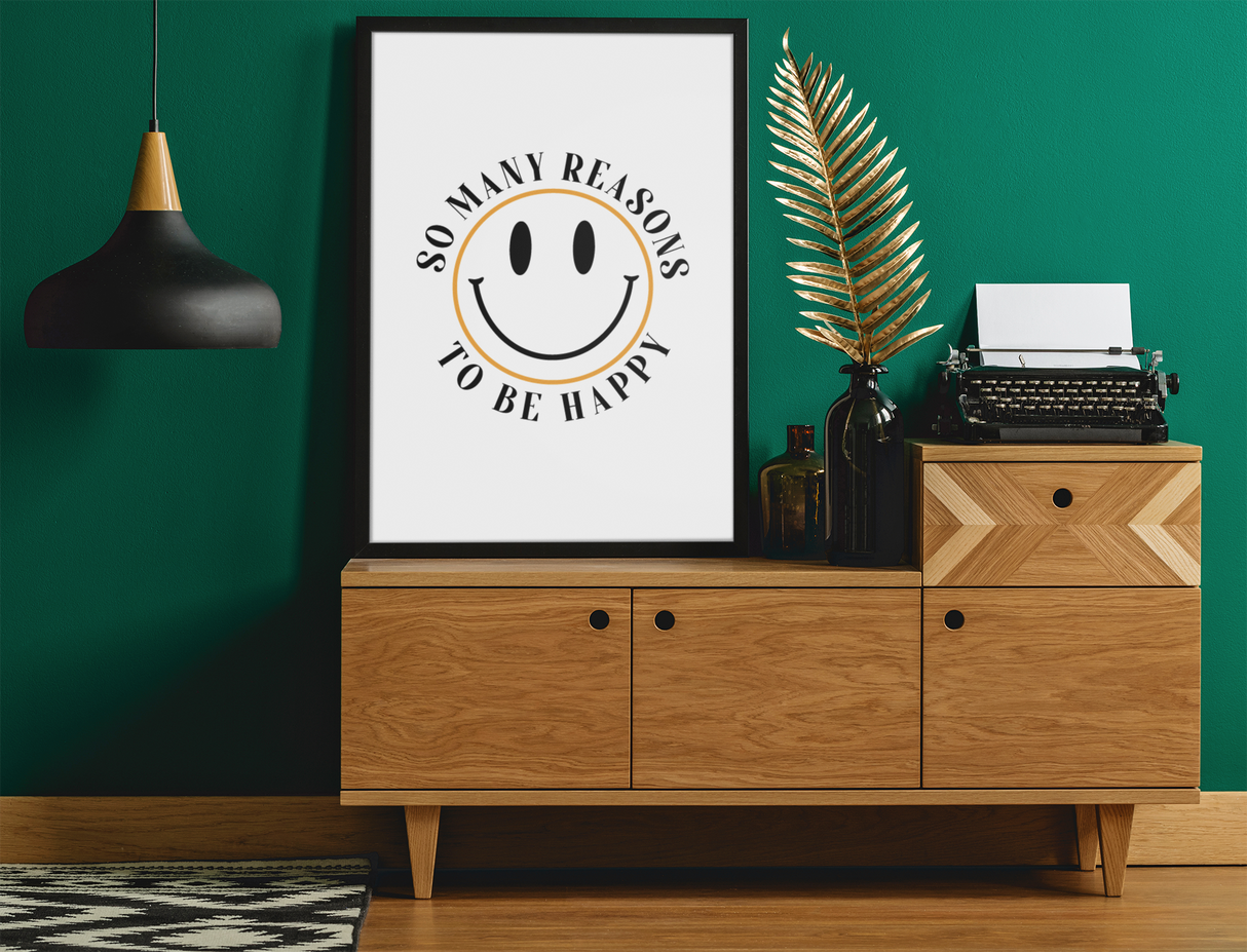 So Many Reasons To Be Happy 2022 Boho Hippie Simple Home Wall Decor Print by WinsterCreations™ Official Store