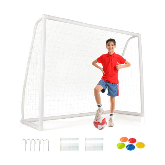 12' x 6'/8' x 6'/6' x 4' Soccer Goal with Ground Stakes and Soccer Cones