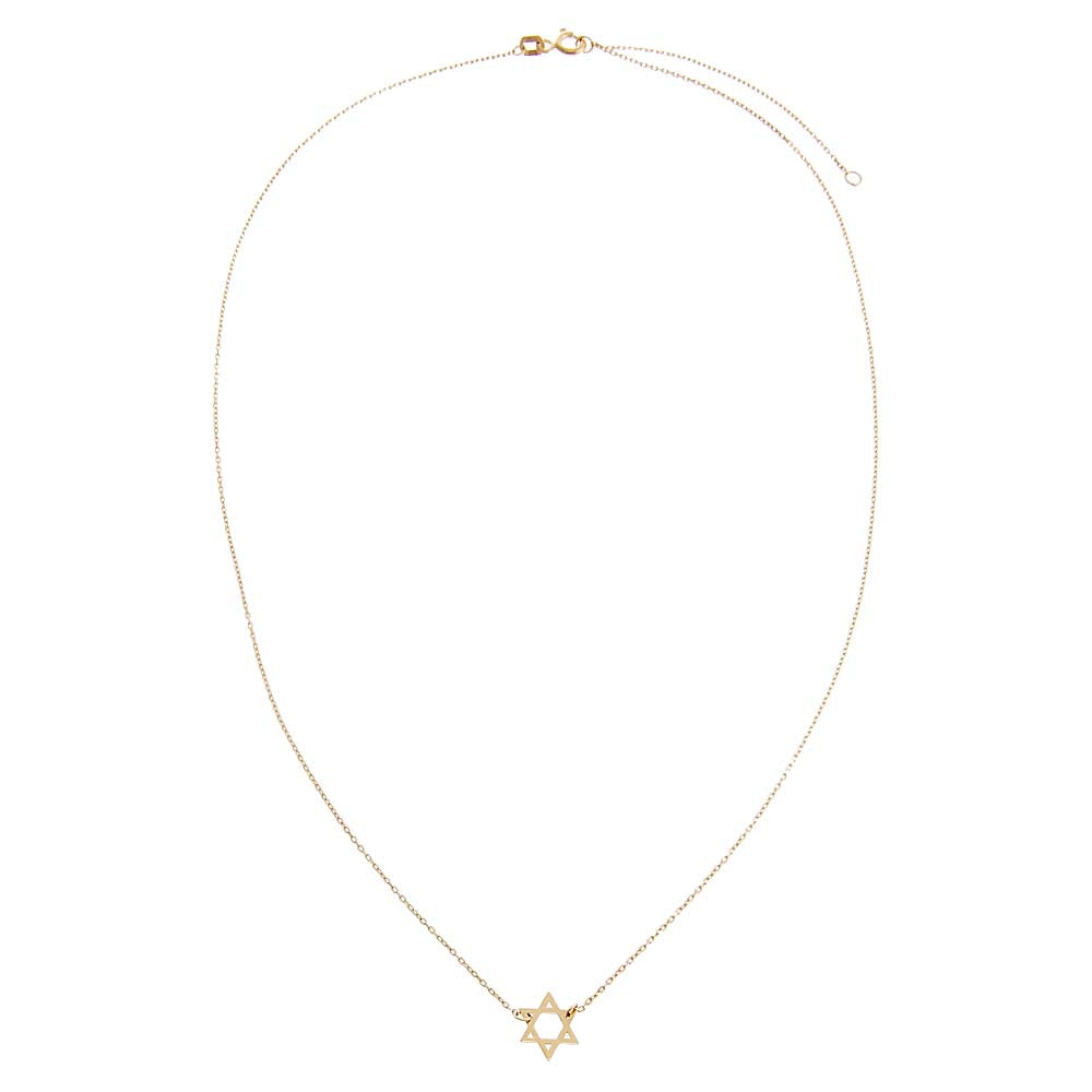 Solid Star of David Necklace 14K by By Adina Eden