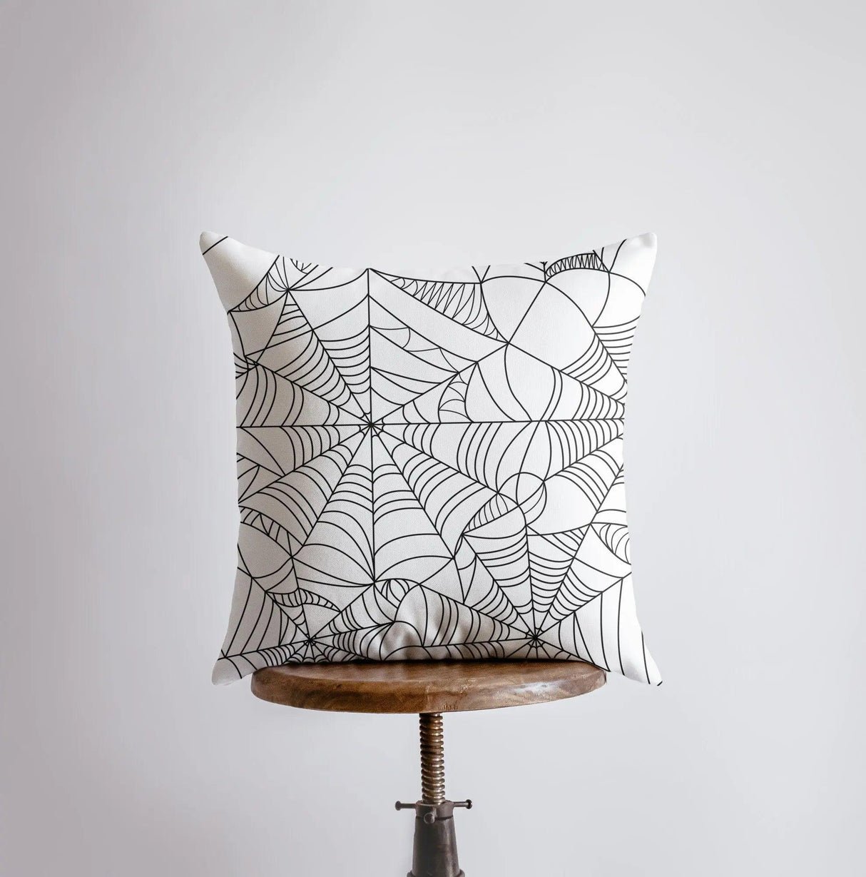 SpiderWeb White Pillow Cover | Fall Décor | Halloween Pillows | Halloween Décor | Fall Throw Pillows | Cute Throw Pillows by UniikPillows - Vysn