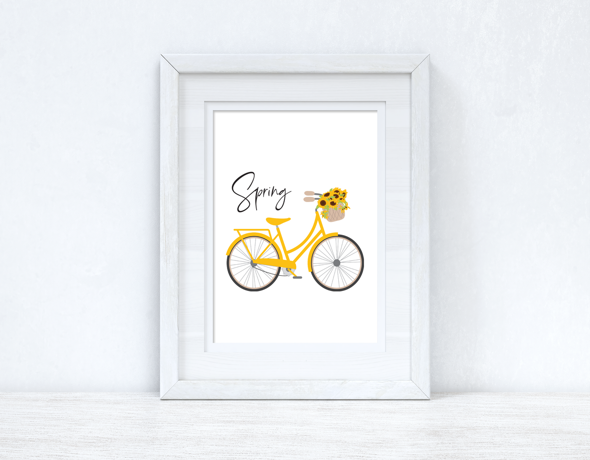 Spring Yellow Bike Spring Seasonal Wall Home Decor Print by WinsterCreations™ Official Store