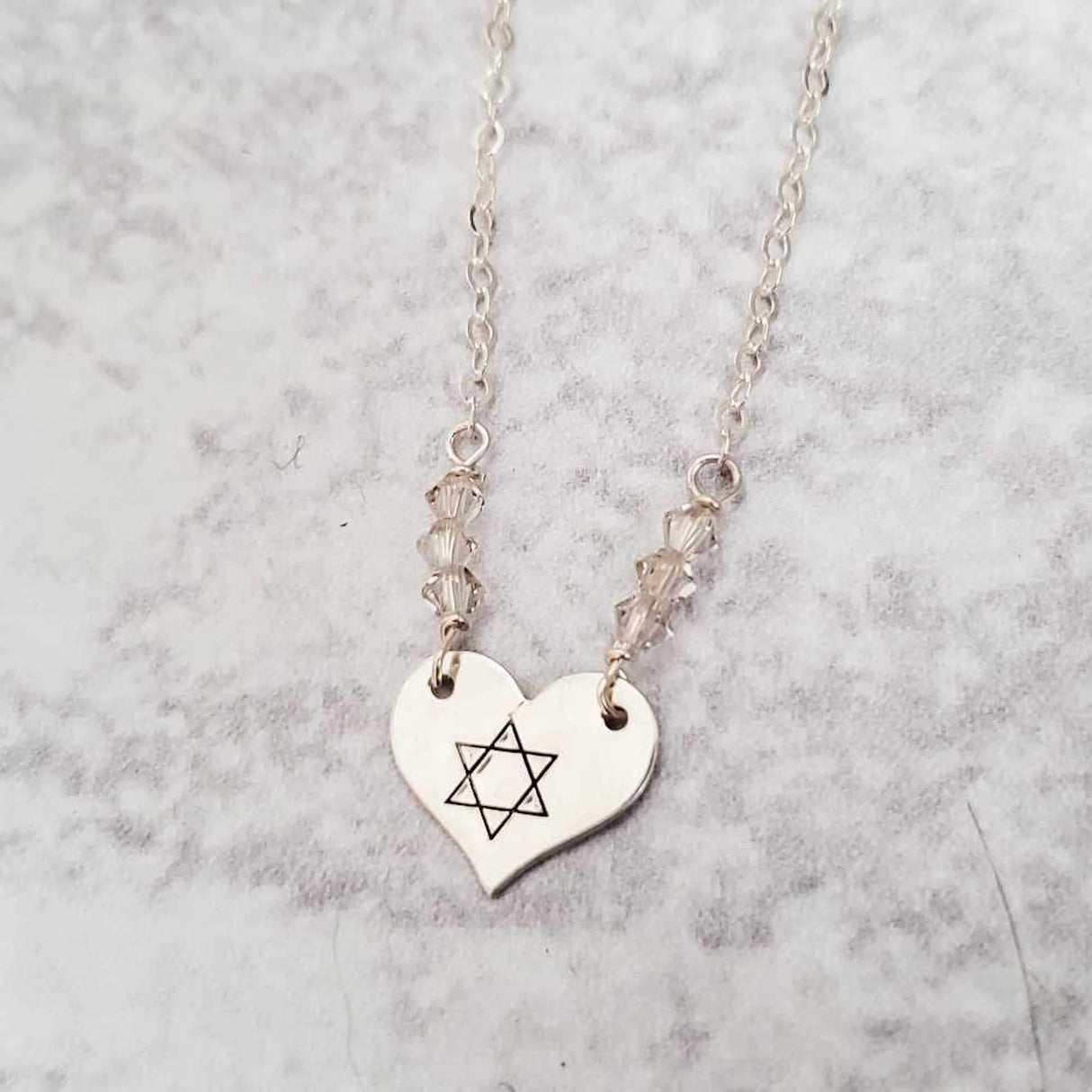 Star of David Heart Necklace by Salt and Sparkle