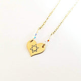 Star of David Heart Necklace by Salt and Sparkle