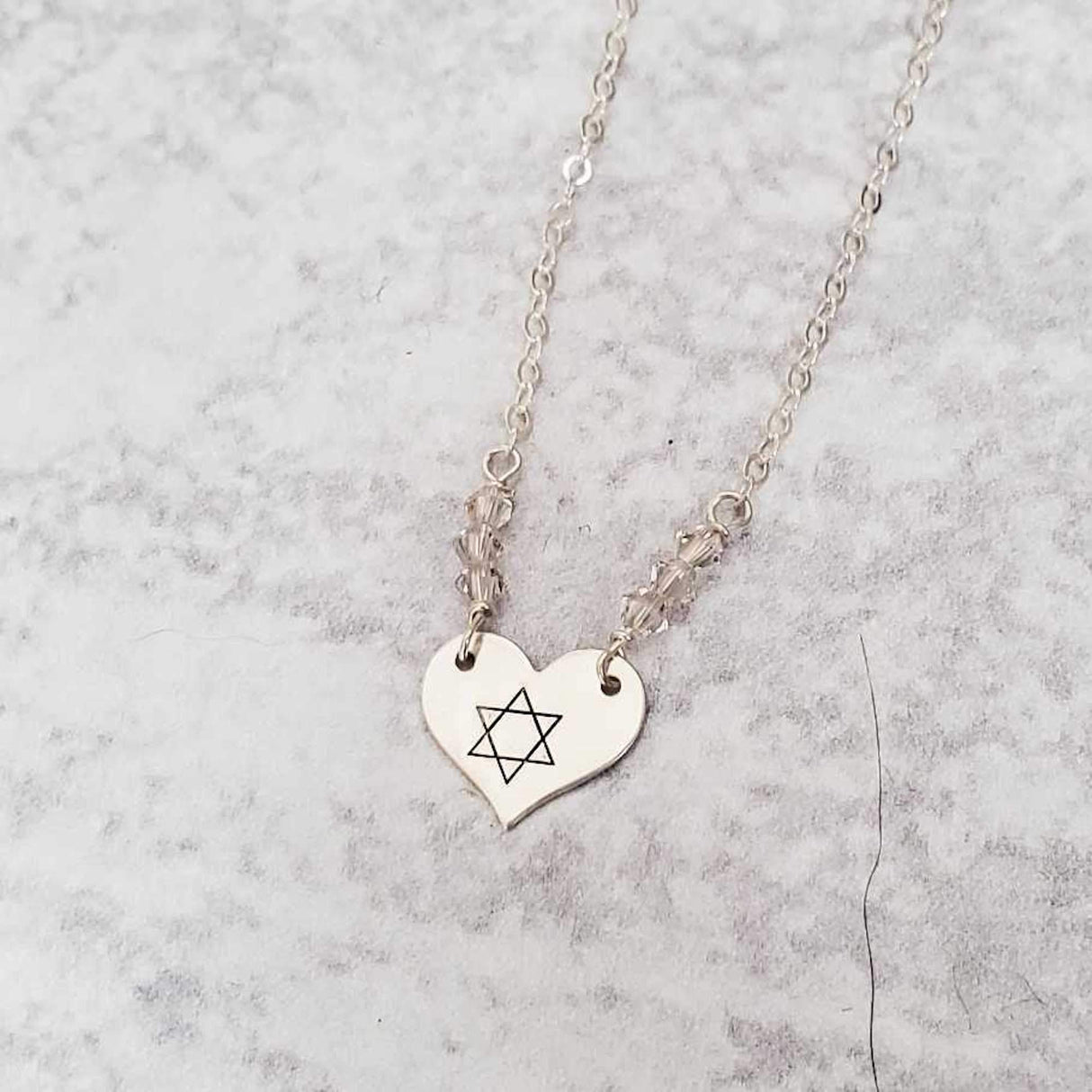 Star of David Heart Necklace by Salt and Sparkle