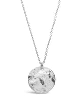 Sterling Silver Textured Wave Disk Necklace by Sterling Forever