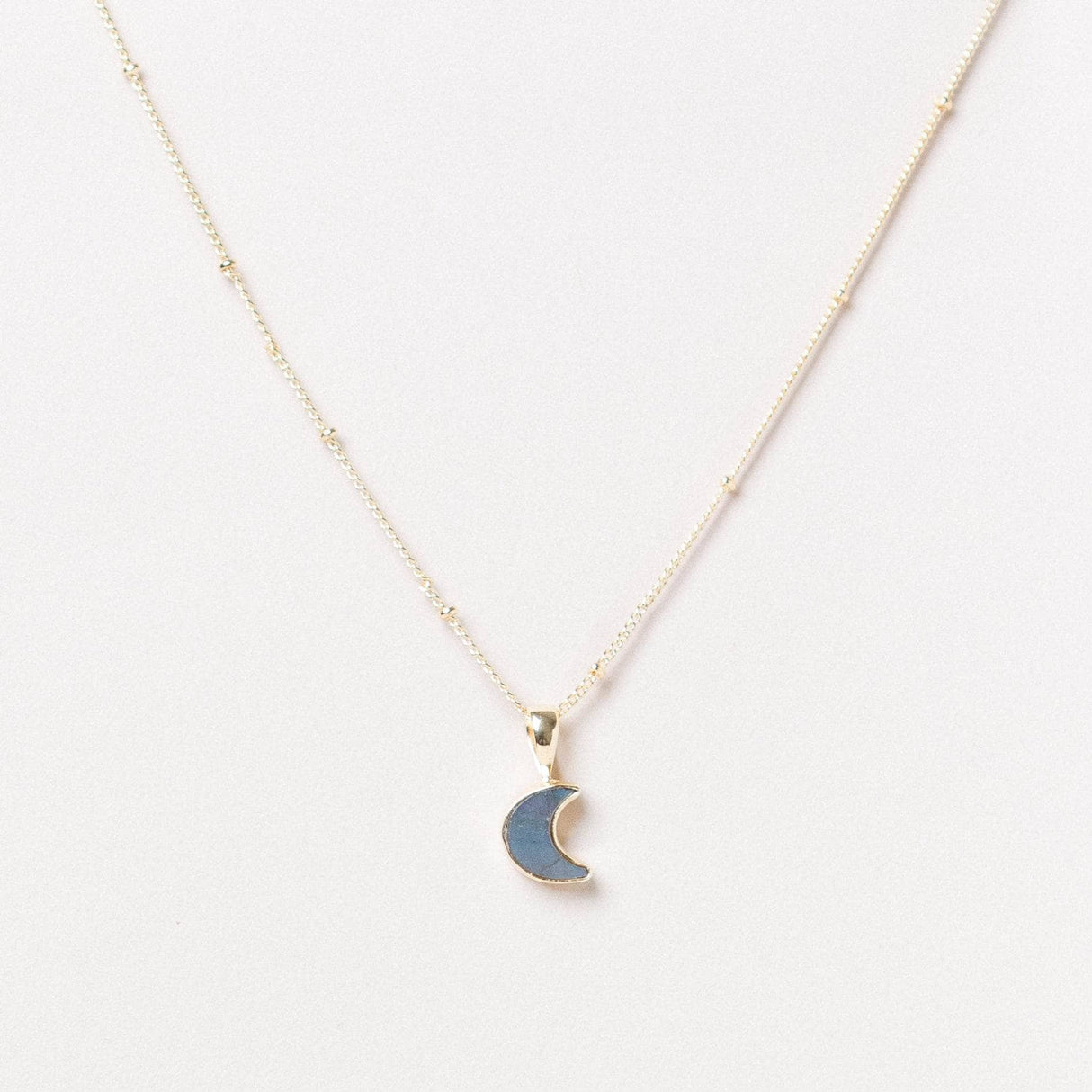 Crescent Moon Raw Gemstone Necklace by Tiny Rituals