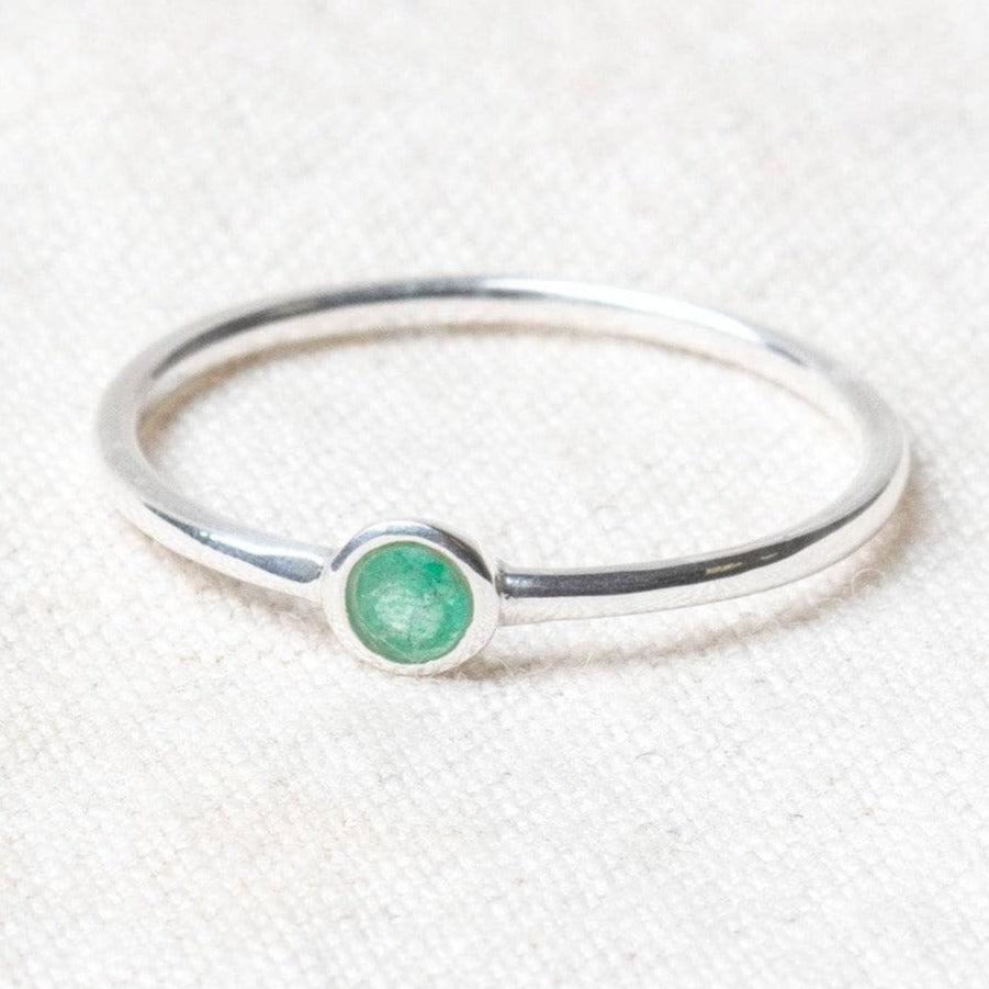 Green Jade Silver or Gold Ring by Tiny Rituals