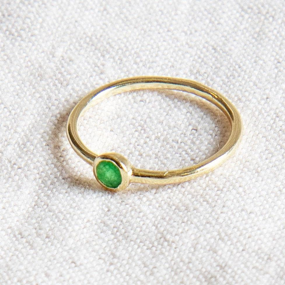 Green Jade Silver or Gold Ring by Tiny Rituals