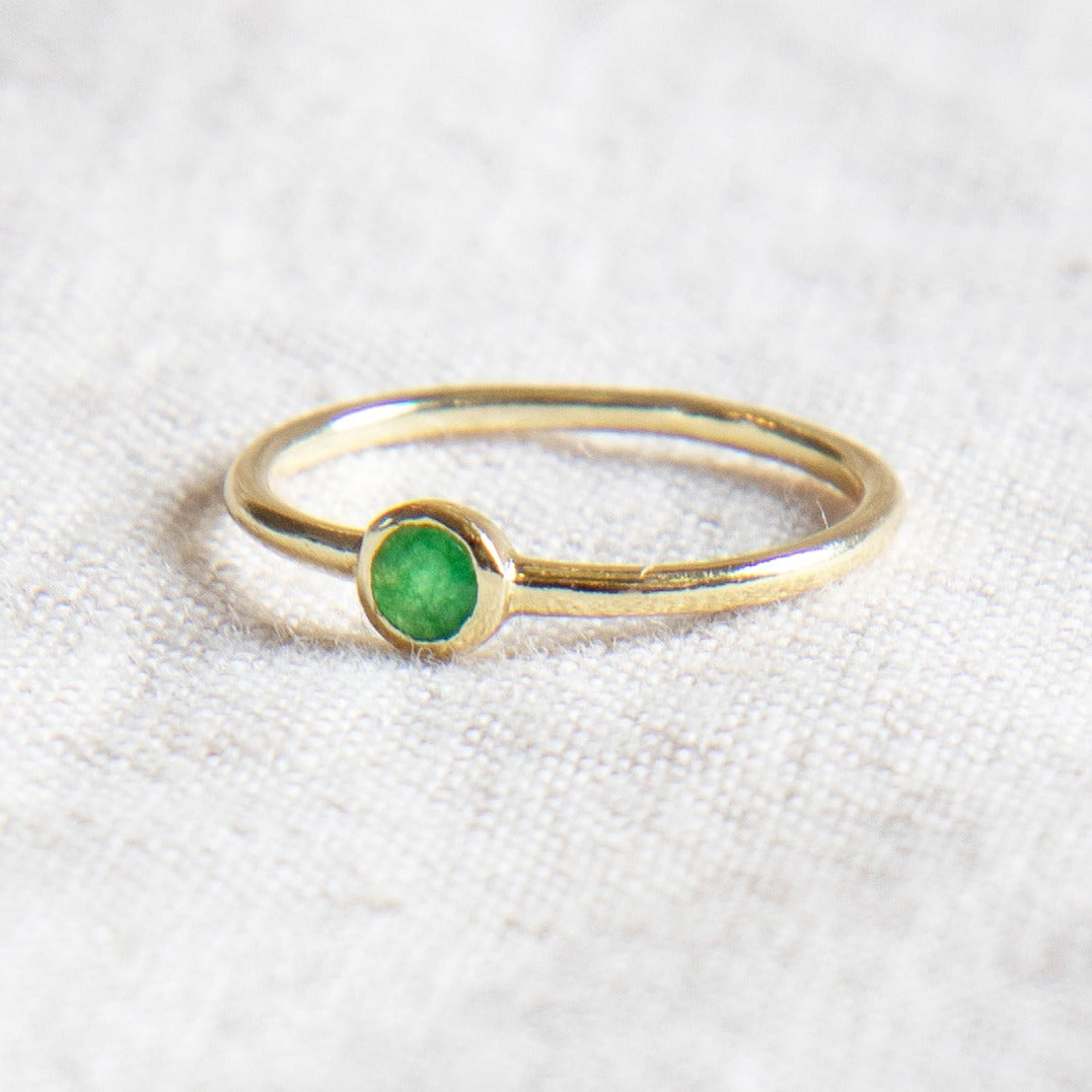 Green Jade Silver or Gold Ring by Tiny Rituals