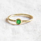 Green Jade Silver or Gold Ring by Tiny Rituals