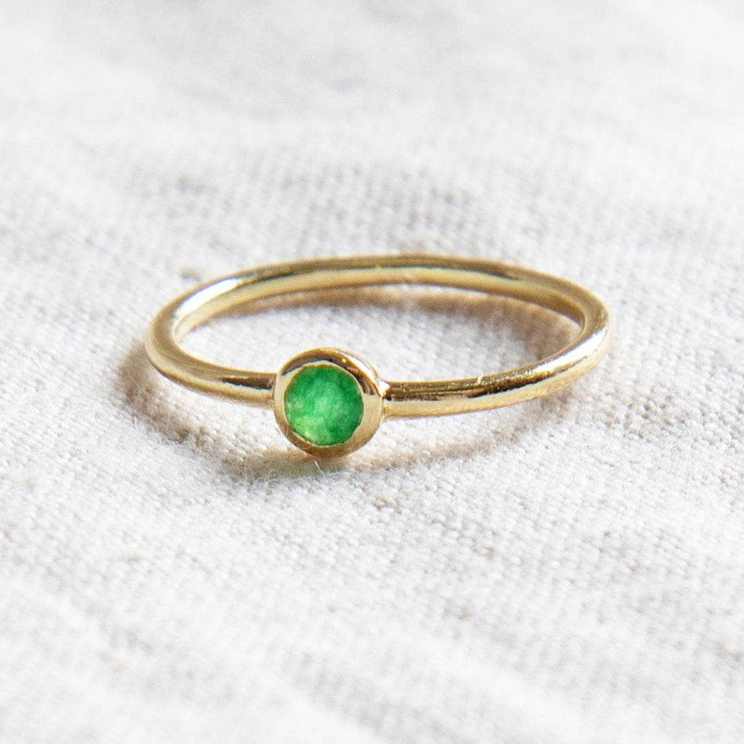 Green Jade Silver or Gold Ring by Tiny Rituals