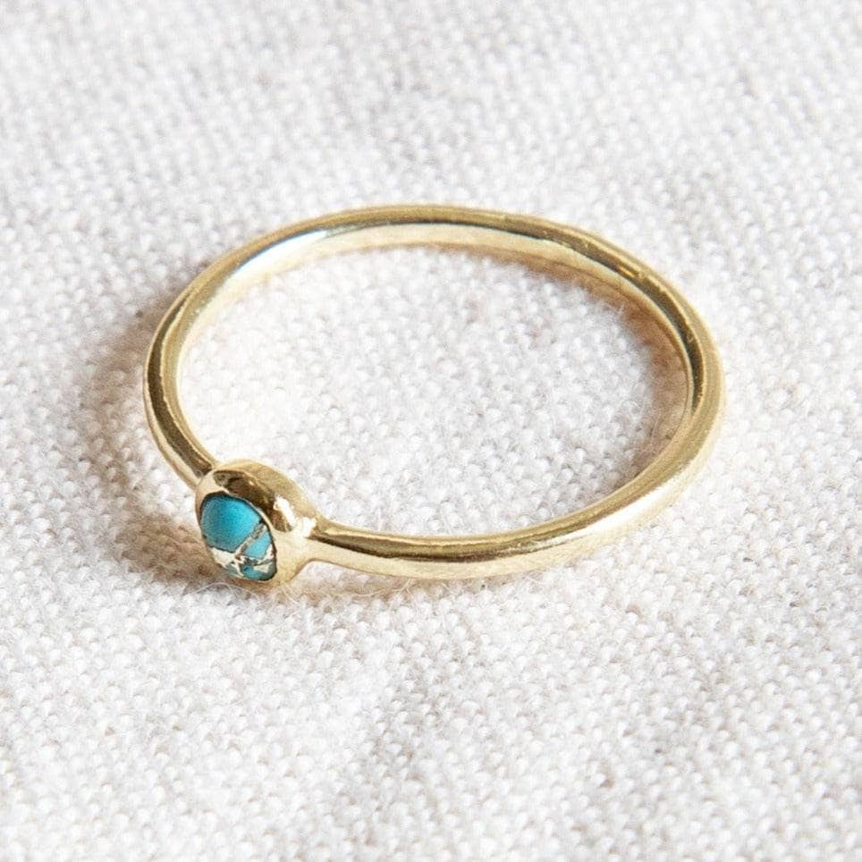 Natural Genuine Turquoise Silver or Gold Ring by Tiny Rituals