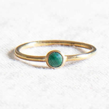 Genuine Malachite Silver, Gold or Rose Gold Ring by Tiny Rituals