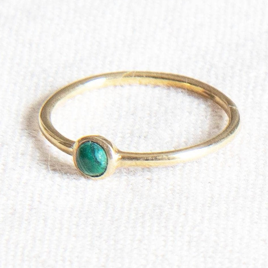 Genuine Malachite Silver, Gold or Rose Gold Ring by Tiny Rituals