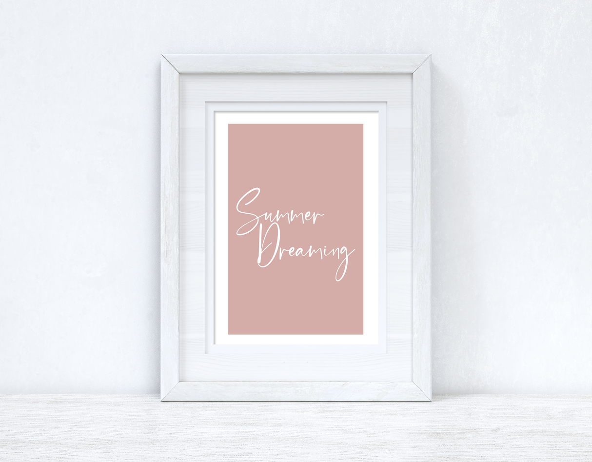 Summer Dreaming Nude Pink Summer Seasonal Wall Home Decor Print by WinsterCreations™ Official Store