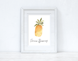 Summer Dreaming Pineapple Summer Seasonal Wall Home Decor Print by WinsterCreations™ Official Store