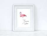 Summer Is Here Flamingo Summer Seasonal Wall Home Decor Print by WinsterCreations™ Official Store