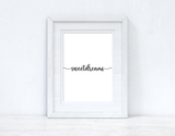 Sweetdreams Line Bedroom Simple Decor Print by WinsterCreations™ Official Store