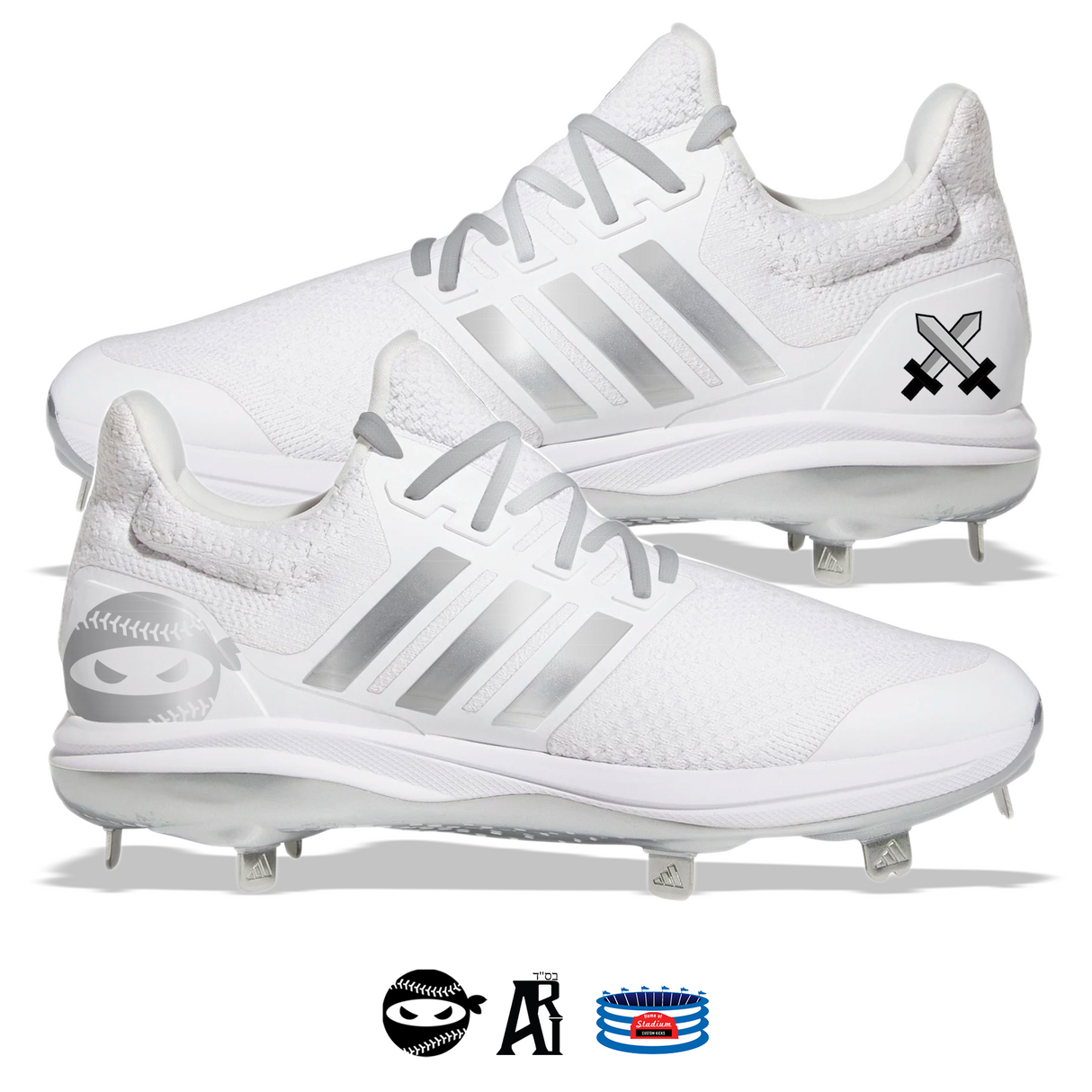 "Swords Pitching Ninja" Adidas Ultraboost DNA 5.0 Cleats by Stadium Custom Kicks