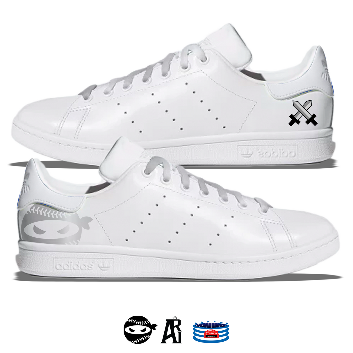 "Swords Pitching Ninja" Adidas Stan Smith Casual Shoes by Stadium Custom Kicks