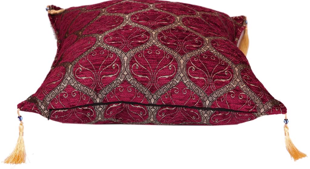 Trellis Myrtus Chenille Decorative Contemporary Turkish Pillow by Bareens Designer Rugs