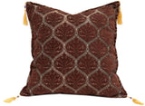 Trellis Myrtus Chenille Decorative Contemporary Turkish Pillow by Bareens Designer Rugs