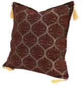 Trellis Myrtus Chenille Decorative Contemporary Turkish Pillow by Bareens Designer Rugs