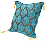 Trellis Myrtus Chenille Decorative Contemporary Turkish Pillow by Bareens Designer Rugs