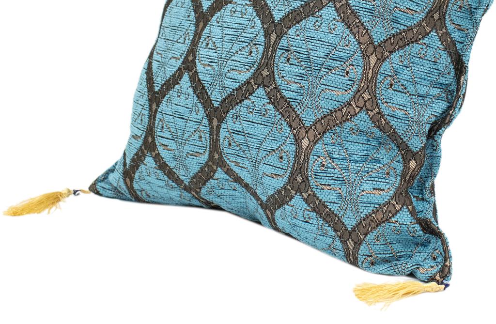 Trellis Myrtus Chenille Decorative Contemporary Turkish Pillow by Bareens Designer Rugs