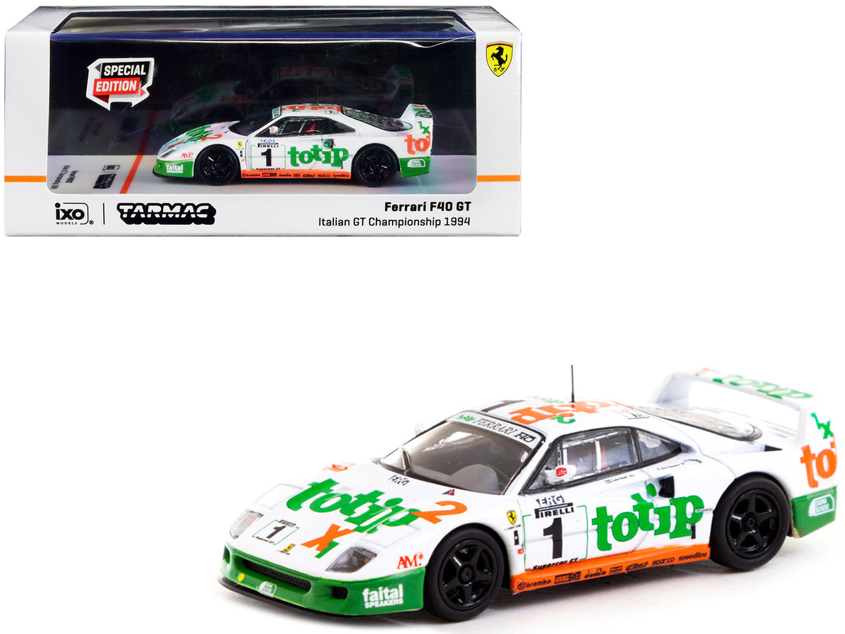 Ferrari F40 GT #1 Federico D'Amore - Oscar Larrauri "Italian GT Championship" (1994) "Hobby64" Series 1/64 Diecast Model Car by Tarmac Works