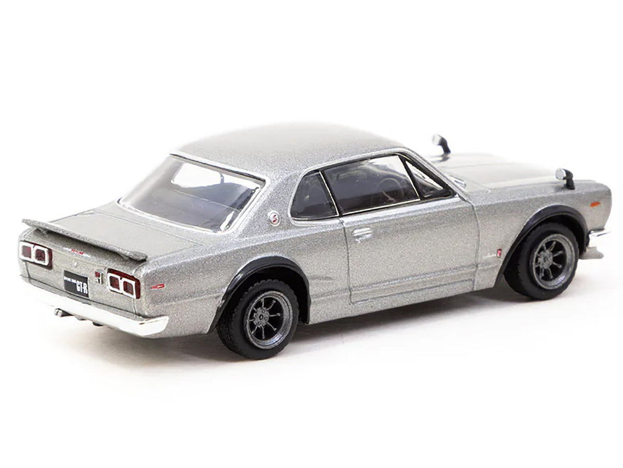 Nissan Skyline 2000 GT-R (KPGC10) RHD (Right Hand Drive) Silver Metallic "Global64" Series 1/64 Diecast Model Car by Tarmac Works