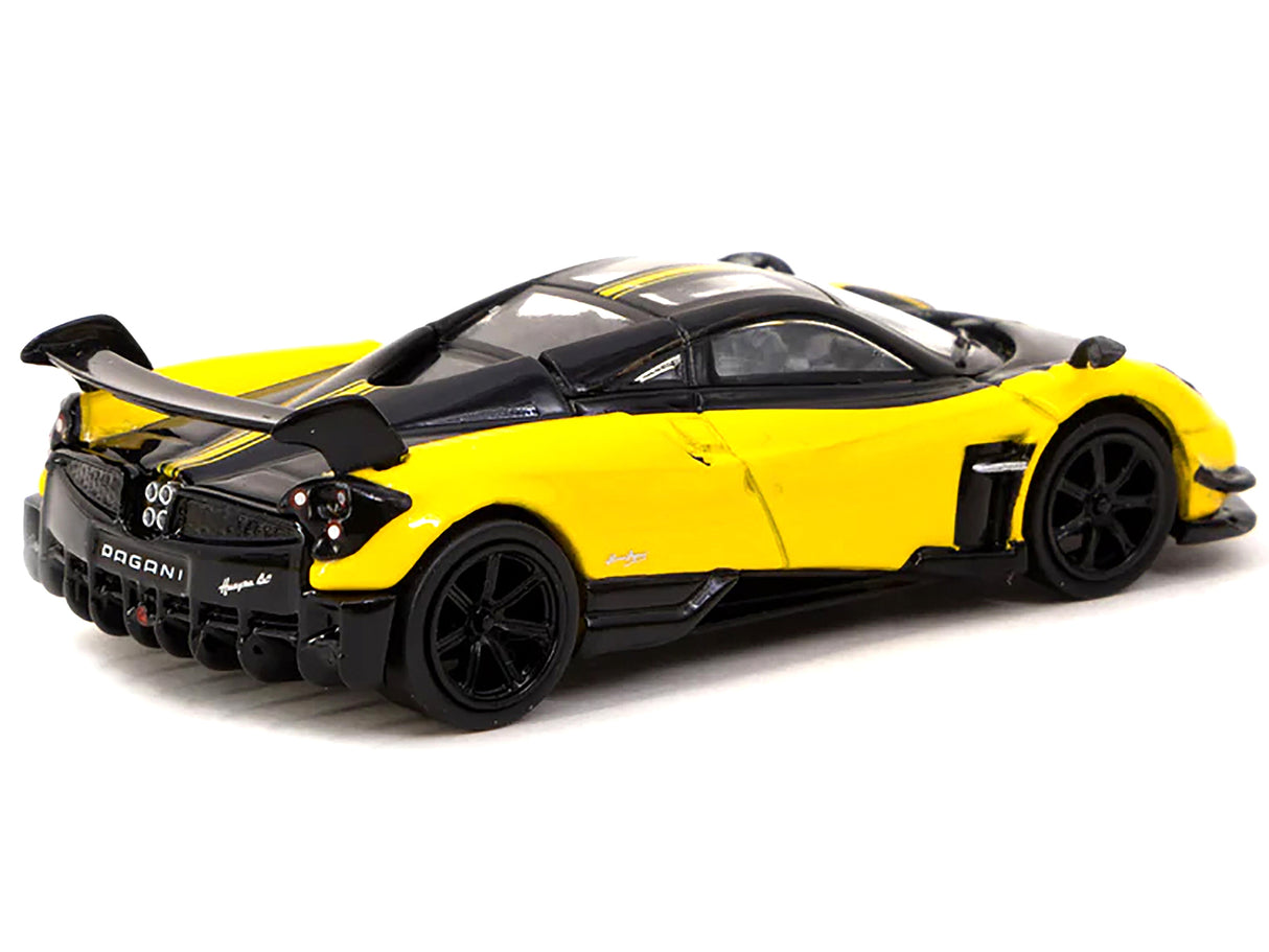 Pagani Huayra BC Giallo Limone Yellow and Black "Global64" Series 1/64 Diecast Model Car by Tarmac Works