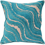 Galaxy Rue Blue Ivory Turkish Silk Pillow by Bareens Designer Rugs