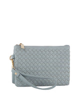 Woven tripe comparament convertible clutch crossbody wristlet by hfstylish