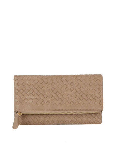 Woven front flap clutch by hfstylish