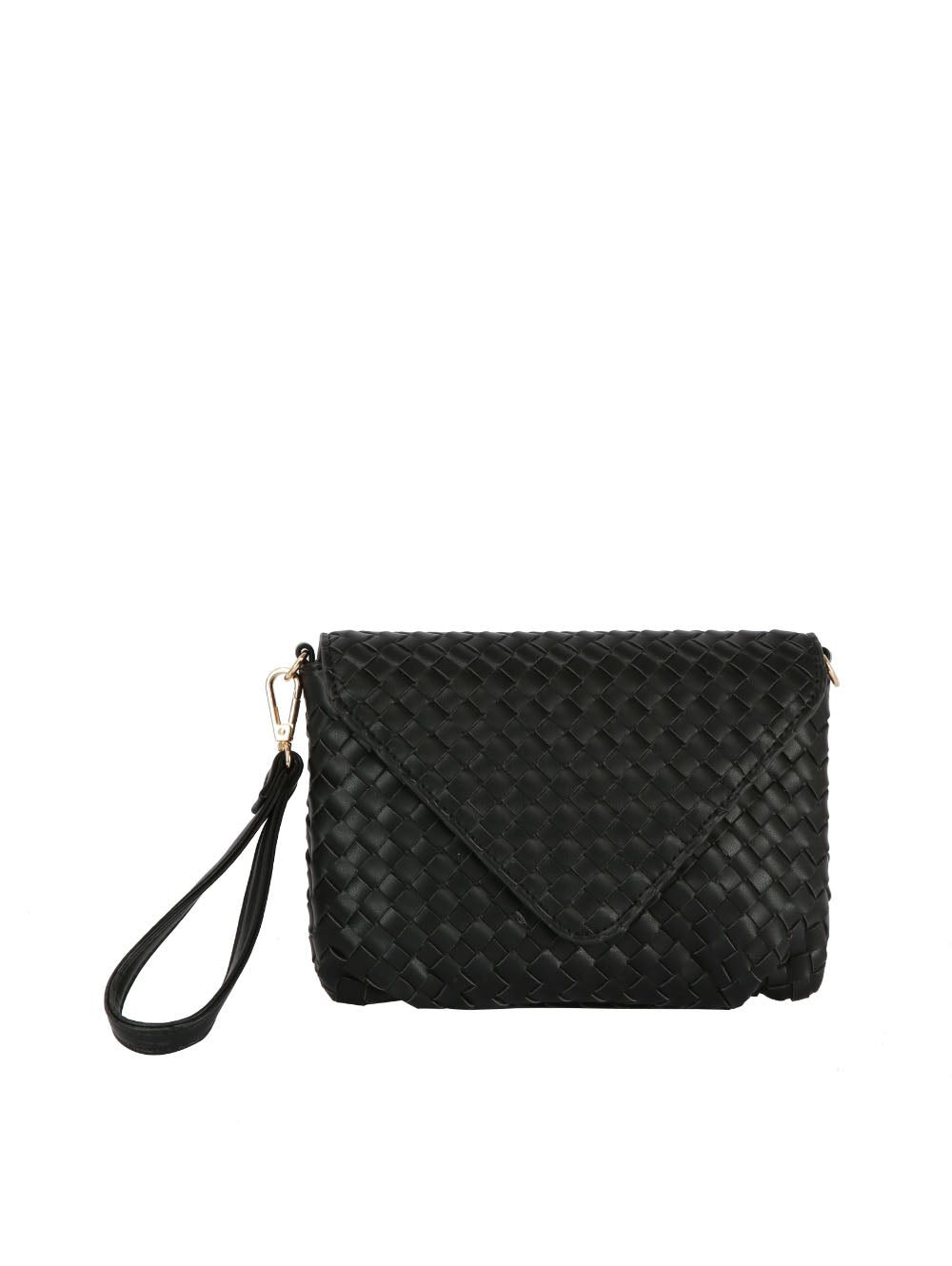 Woven Front flap tripe comparament convertible clutch crossbody wristlet by hfstylish