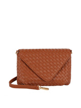 Woven Front flap tripe comparament convertible clutch crossbody wristlet by hfstylish