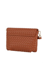 Woven Front flap tripe comparament convertible clutch crossbody wristlet by hfstylish