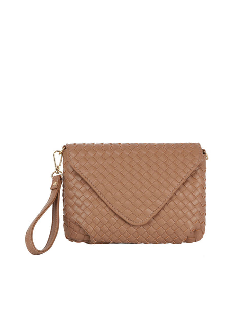 Woven Front flap tripe comparament convertible clutch crossbody wristlet by hfstylish