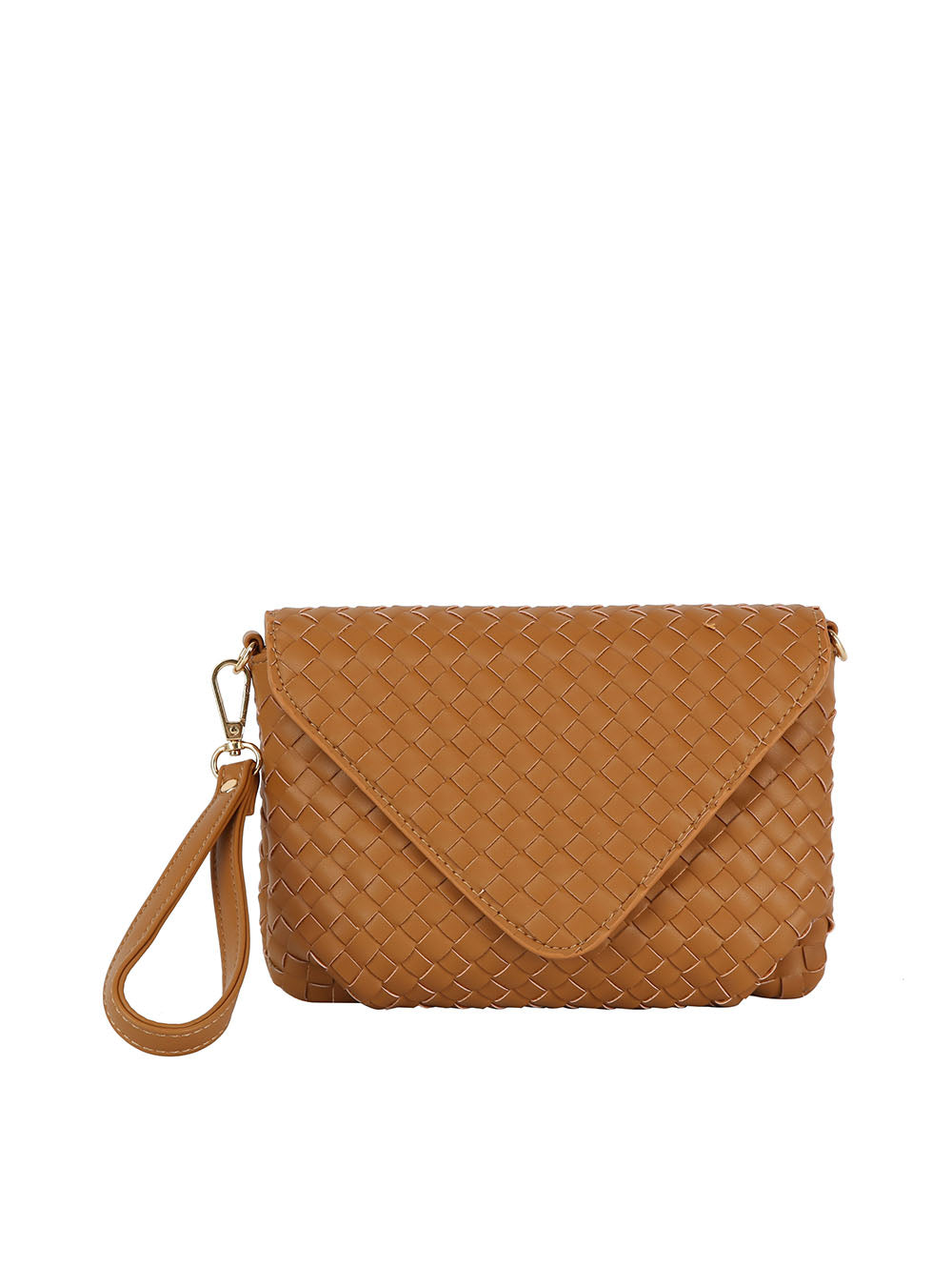 Woven Front flap tripe comparament convertible clutch crossbody wristlet by hfstylish