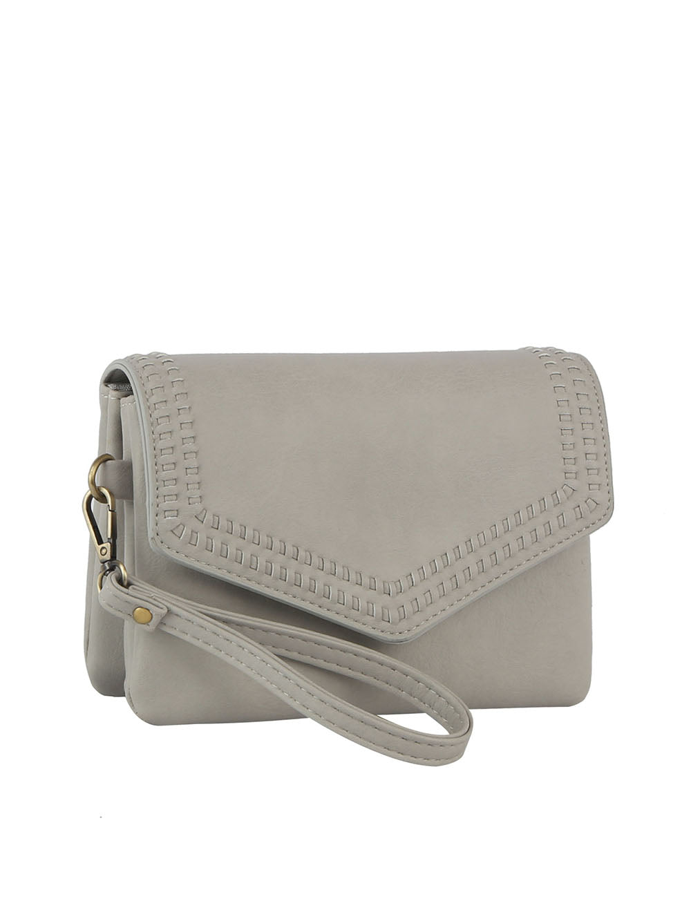 Front flap tripe comparament convertible clutch crossbody wristlet by hfstylish